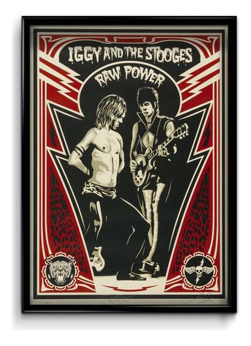 Cuadro Iggy And The Stooges 30x40 (marco+lámina+vidrio)