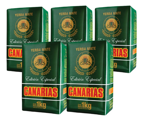 Yerba Mate Canarias Edición Especial 1 Kg Pack X5 U Brasil