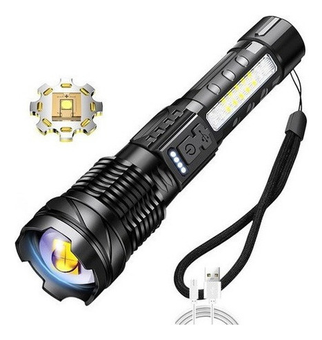 Linterna Táctica Militar Usb De Largo Alcance