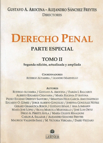 Derecho Penal Parte Especial 2 Ts  2 Ed Arocena - Sanchez