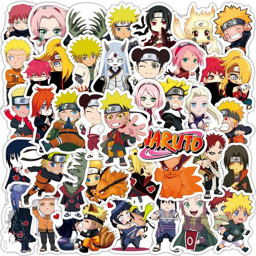 50 Calcomanías Sticker Impermeables De Naruto Anime