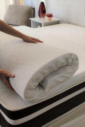 Pillow Top Aumar Látex Hr Foam Queen 1.58x1.98x0.10m cor Branco