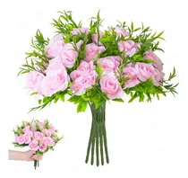 Comprar 5 Ramos Flores Rose Artificiales Rama Decorativa 35 Flores