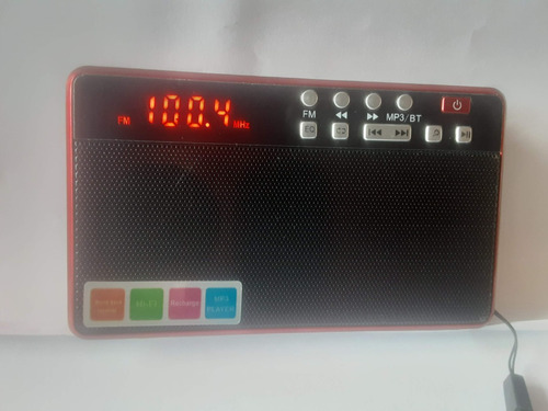 Radio Fm Digital Recargable Bt Panel Memoria Usb Y Micro