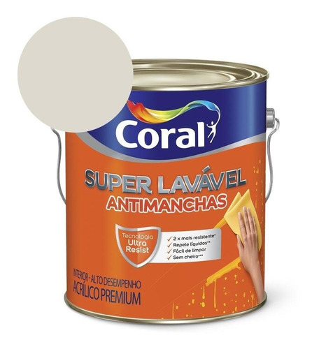 Tinta Acrílica Super Lavavel Eggshell Gelo 3.6l Coral