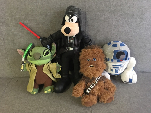 Peluches Star Wars Goofy Vader, Yoda Stitch, R2d2 Y Chubaca