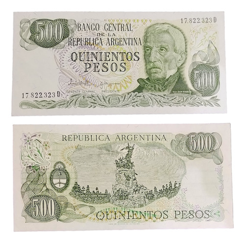 Billete 500 Pesos Ley Bot2433 Año 1982 Unc