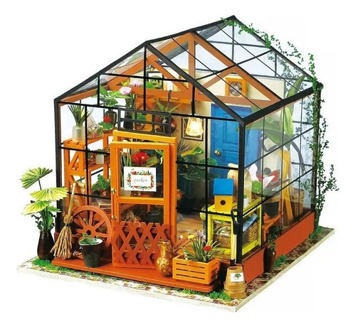 Lj Kits De Casa De Bonecas Em Miniatura Lazhu Robotime Diy