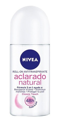 Desodorante Roll-on Nivea Aclarado Natural Classic 50g 12und