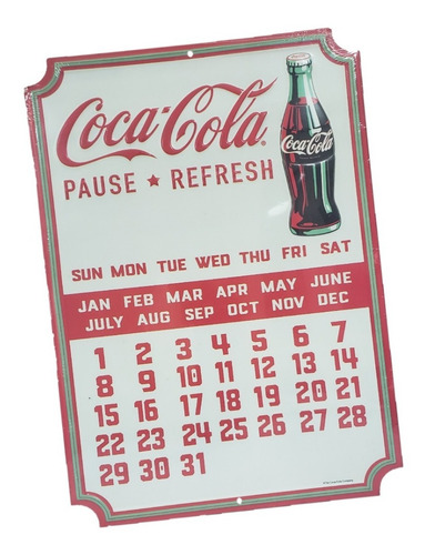 Coca Cola Calendario Retro Vintage Metal Marcadores Iman