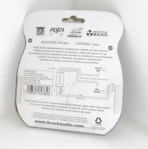 Imagen 6 de 6 de Cable De Audio Kracs Rca Plug 3.5 Mm Auxiliar 1.8 M