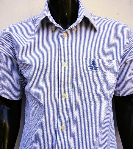 Camisa Polo Royal Contry Manga Corta Celeste Y Blanca 