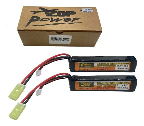 Pack 2 Batería Lipo 11.1v 25c 1300mah - Airsoft Y Paintball