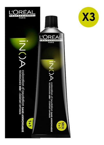  Tintura Sin Amoniaco Loreal Inoa Coloracion Profesional X3 Tono A Elección