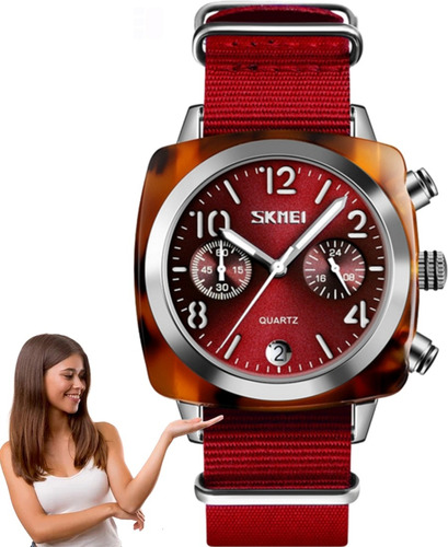 Reloj Dama Skmei 9186 Cuarzo Moda Casual Lujo Acuático Acero