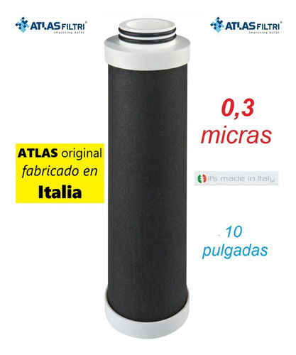 Cartucho Filtro Atlas Bloque De Carbon 0,3 Mcr Antibacterial