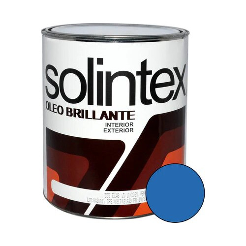 Pintura Oleo Brillante Azul Atlantico Solintex 1/4 Galon.