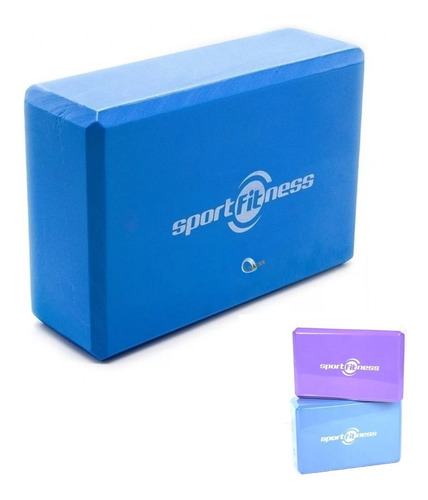 Cubo Para Yoga Bloque Sportfitness Gym Morado- Azul