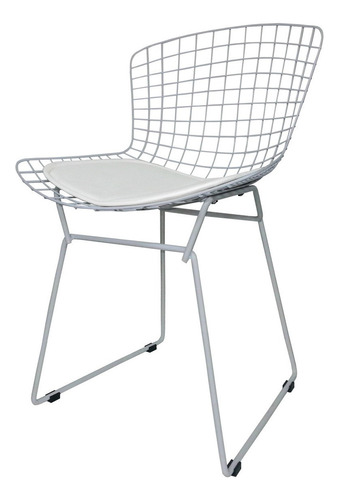 Silla Bertoia Pintada Plus Estructura De La Silla Tono Gris Plata Perlado Asiento Tono Gris Plata Perlado