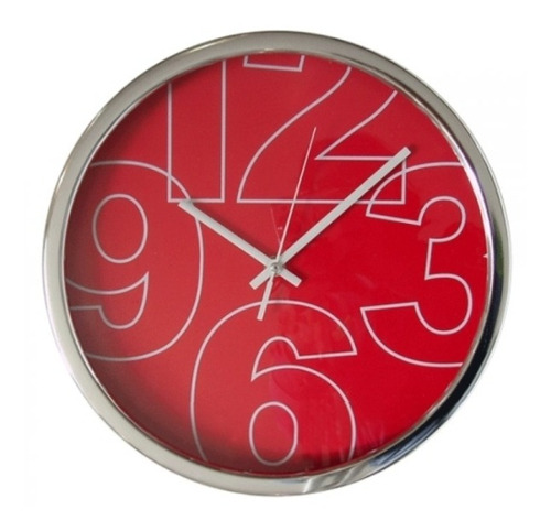 Reloj Pared Rojo 30 Cm 