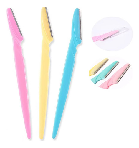 Kit 3 Navalhas Para Aparar Sobrancelha Removedor De Pelos