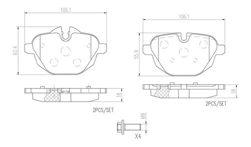 Balatas Brembo (t) Bmw I8 14-17 Z4 528i 535i 11-16 Xdrive