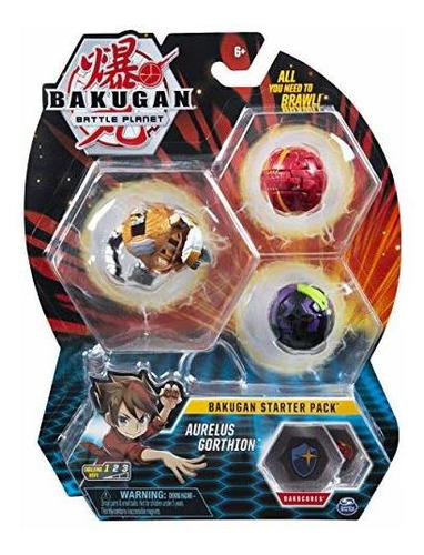 Paquete Inicial De Bakugan, Paquete De 3, Aurelus Gorthion, 