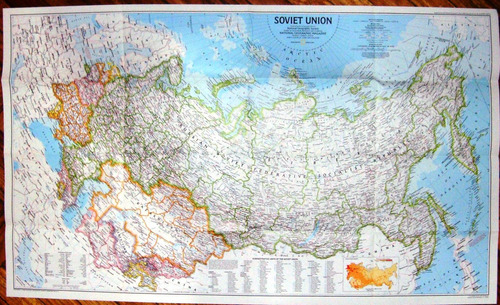 Mapa Rusia Urss Union Sovietica 1990 Completo Con Revista