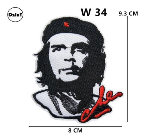 Imagen 2 de 2 de Ernesto Che Guevara Parche Bordado Termo Adherible As34