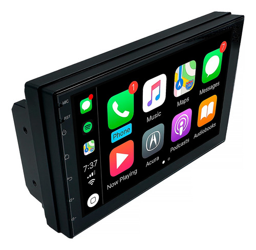 Multimídia 7 2din 2gb 32gb Android 12 Carplay Android Auto Cor Preto