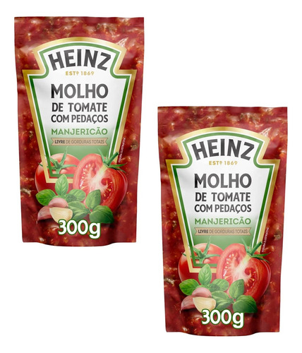 Kit Com 2 Molho De Tomate Heinz Manjericão 300g