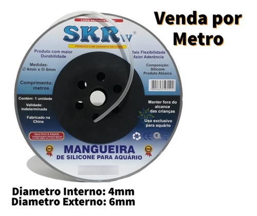 Mangueira De Ar Em Silicone 4mm Para Aquario - 2 Metros