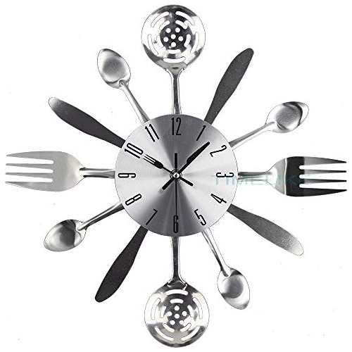 Reloj De Pared Con Cubiertos De Cocina De 14  Con Cucharas, 