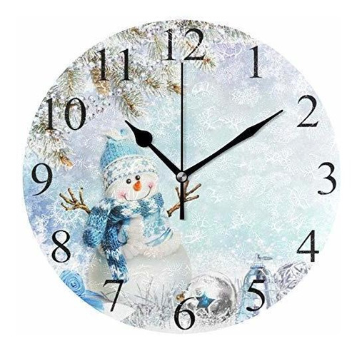 Wamika Winter Snowman Christmas Wall Reloj 10 Inch Cgv1n