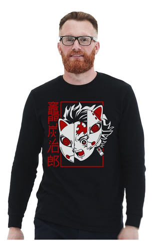 Polera Ml Demon Slayer Mascara Kitsune Tanjiro Kamado Anime