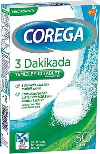 Corega Denture Cleanser 3 Minutos Acción Rápida 30 Compr