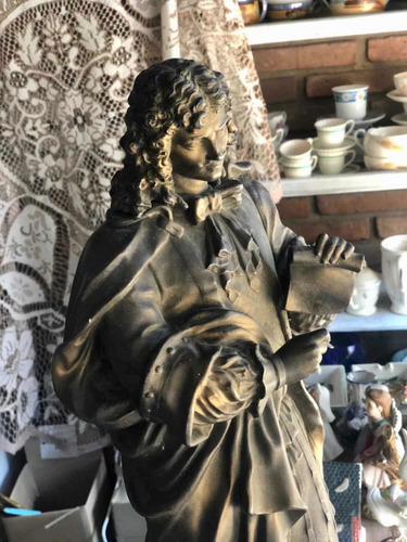 Imagen 5 de 7 de Antigua Escultura Petit Bronce Moliere