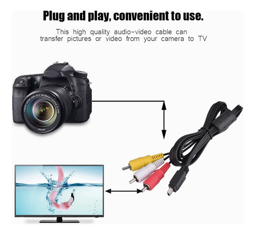 Video Audio Cable Av Mini Usb A 3 Para La Cámara Ixus 990