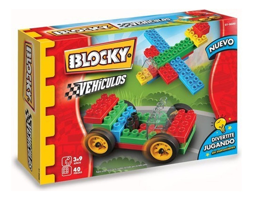 Blocky Vehiculos 40 Piezas Bloques Ruedas Armar Vehículos