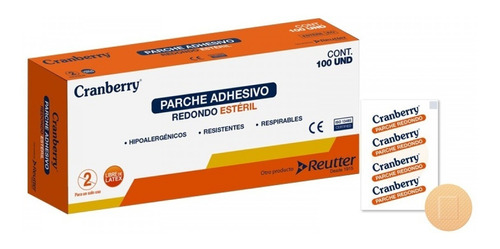 Parche Adhesivo Redondo Estéril Cramberry X 100u- Amamedical