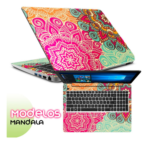 Skin Laptop Mandala Resistente Duradero Con Instalación
