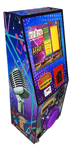 Maquina Karaoke Caixinha 6 X 1 Com Tela 17 Polegadas Roxa