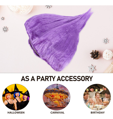 Peluca Morada De Carnaval Con Forma De Llama Para Cosplay, F