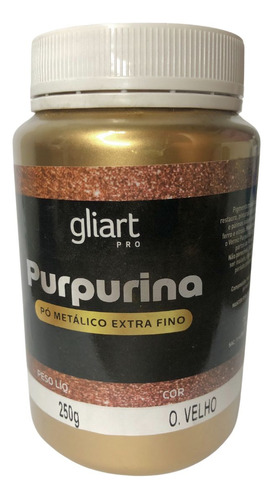 Purpurina Pó Metálico Ouro Velho Extra Fino Gliart 250g