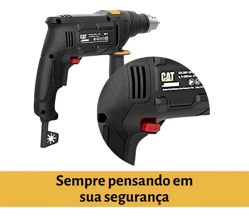 Furadeira martelete parafusadeira elétrica de 13mm CAT DX17 750W +
