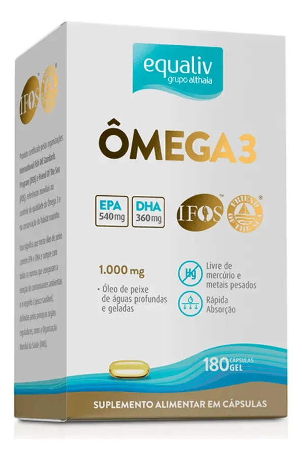 Ômega 3 Equaliv Premium em cápsulas gelatinosas Sem sabor de 180 un