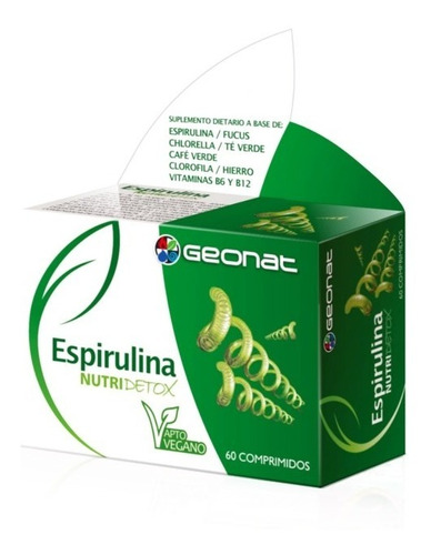 Spirulina + Chlorella + B12 - Geonat 60 Comprimidos