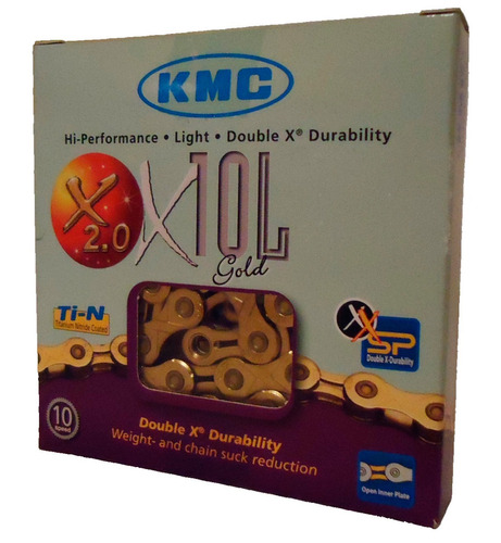 Corrente 10vel. Kmc X10l X 2.0 Gold Tin Light