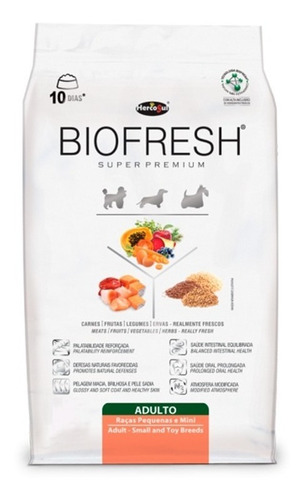 Alimento Biofresh Super Premium para perro adulto de raza mini y pequeña sabor carne, frutas y vegetales en bolsa de 3kg