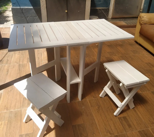 Mesa Plegable Con Alas Madera Jardín O Balcón